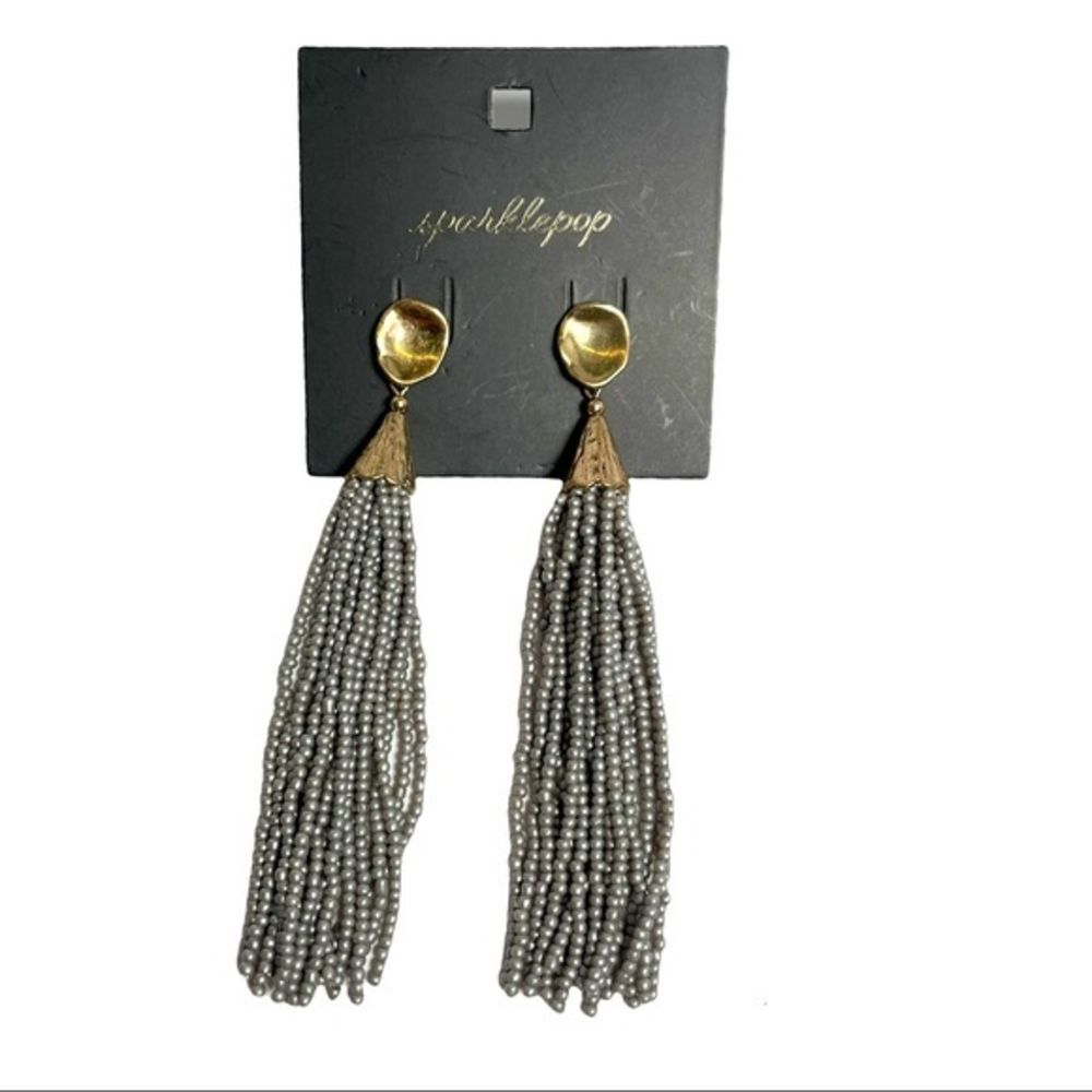 Sparklepop Gray Beaded‎ Earrings